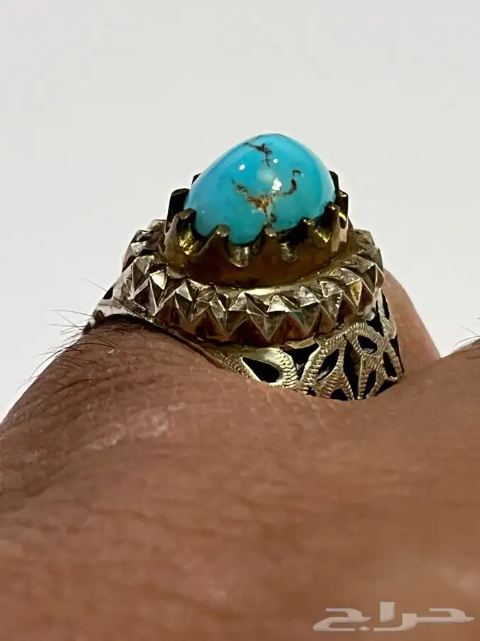 خاتم فيروز نيشابوري وصياغة جميلة المقاس 22.2 10