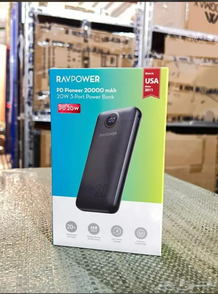 بطارية متنقلة راف باور بايونير 3 مداخل 20 بقوة 20 واط 0