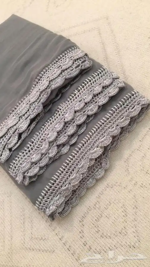 طرح باطراف كروشيه جمله وقطاعي مفارش بطانيات كروشيه ن 0