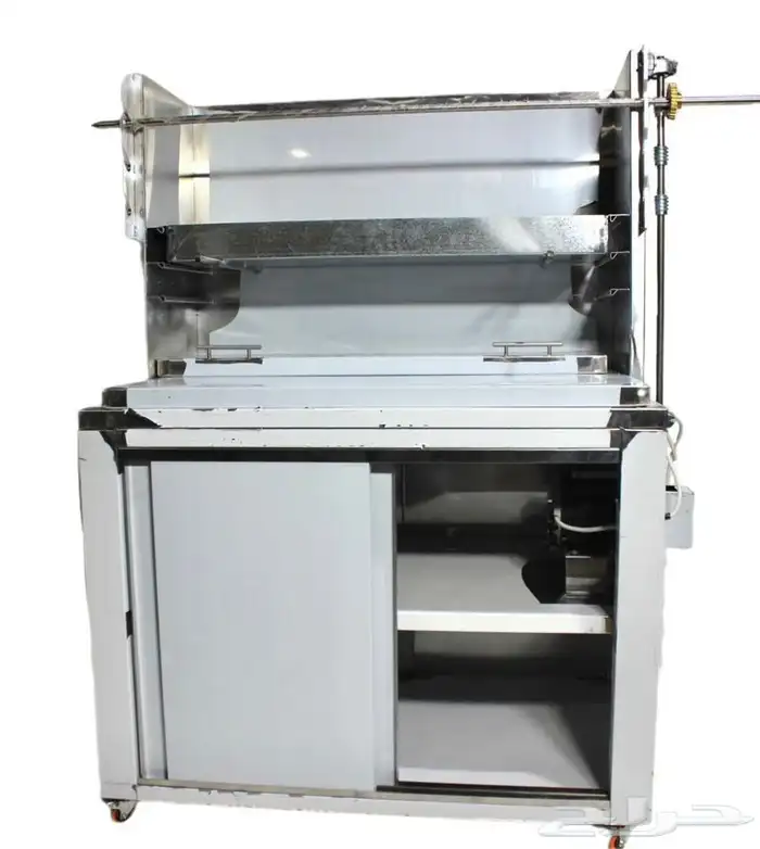 يوجد لدينه  مكينة شورما فحم ستانلس ستيل وشوية دجاج 0