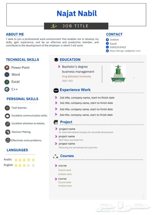 تصميم سيرة ذاتية احترافية 0