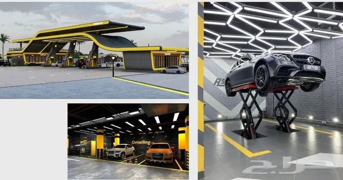 تصميم ديكور مركز زينة سيارات 0