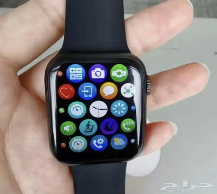 ساعه شبيه ابل اصدار 6 لون اسود او ازرق شامل التوصيل 130 1