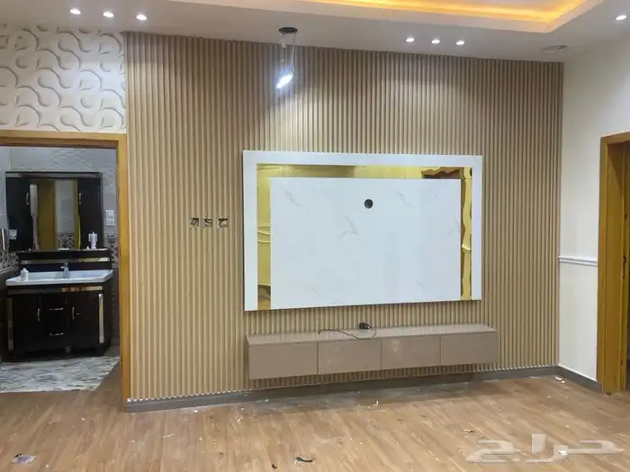 خلفيه شاشه بديل خشب رفوف 0