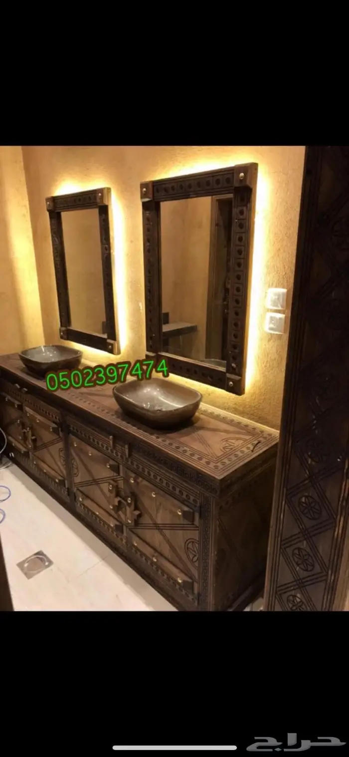 مغاسل خشب تراثية 7