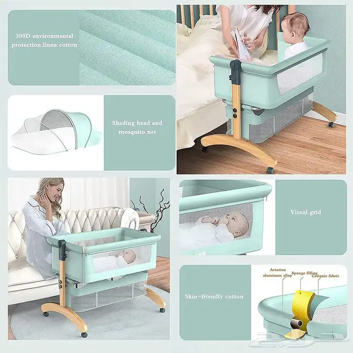 سرير أطفال محمول قابل للنقل   قابل للطي 8