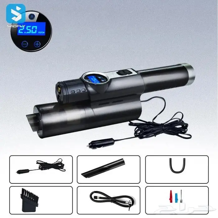 منفاخ كفرات مع مكنسة سيارات محمولة 6