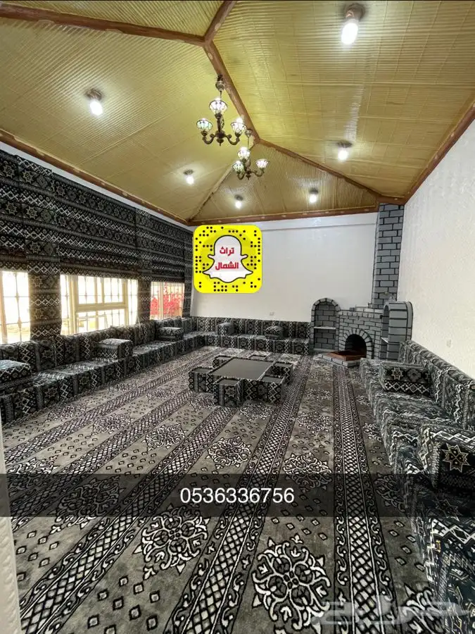 بيت شعر - قرميد - مجلس عربي - فرش موكيت - مشب نار 39