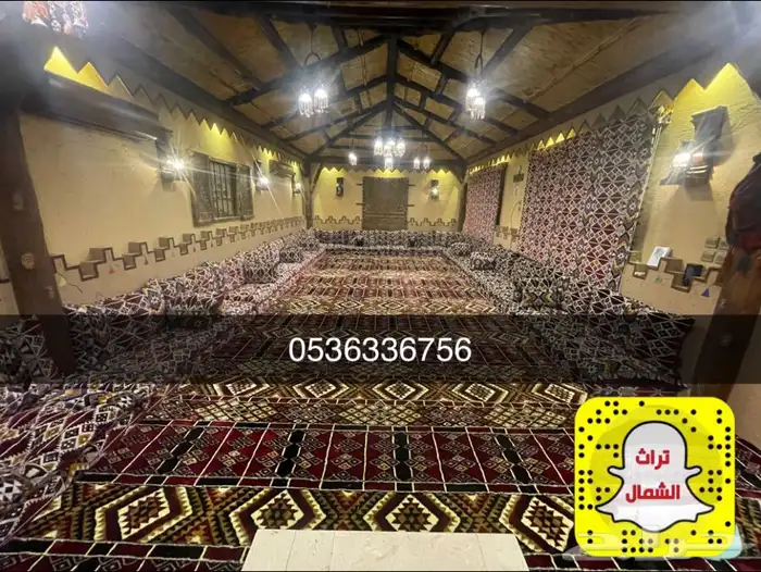 بيت شعر - قرميد - مجلس عربي - فرش موكيت - مشب نار 28