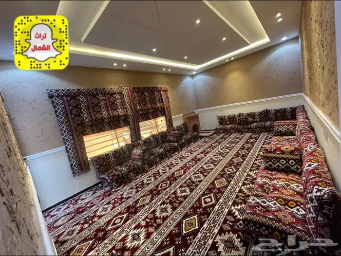بيت شعر - قرميد - مجلس عربي - فرش موكيت - مشب نار 50