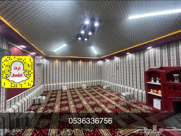 بيت شعر - قرميد - مجلس عربي - فرش موكيت - مشب نار 29