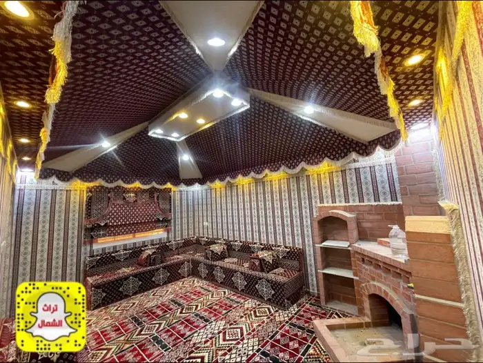 بيت شعر - قرميد - مجلس عربي - فرش موكيت - مشب نار 52