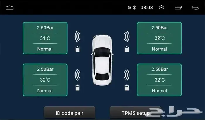 حساسات مراقبة ضغط وحرارة الكفرات للشاشات الذكية 0