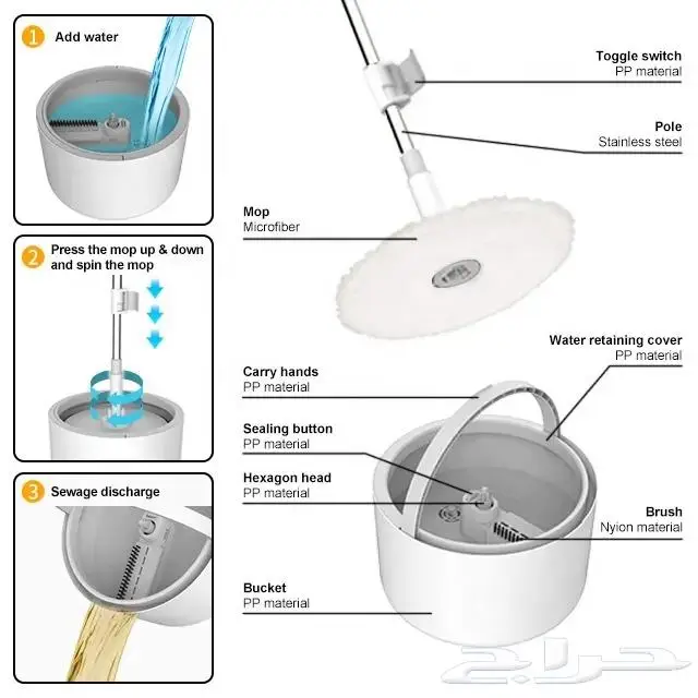 ممسحة ماجيك دوارة مع سطل 7
