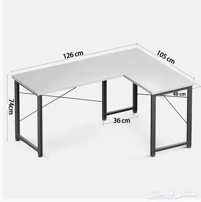 طاولة مكتبية جانبية شكل L بتصميم حديث وعصري 3