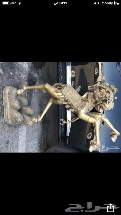 حصان تراثي قديم نحاس أنتيكة 0