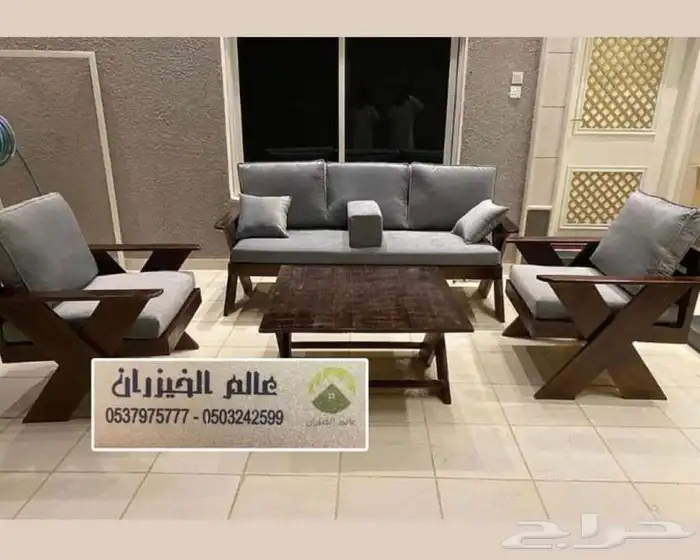 جلسات كراسي شعبيه مودرن خشب خيزران طاولات مضلات خشبيه 4