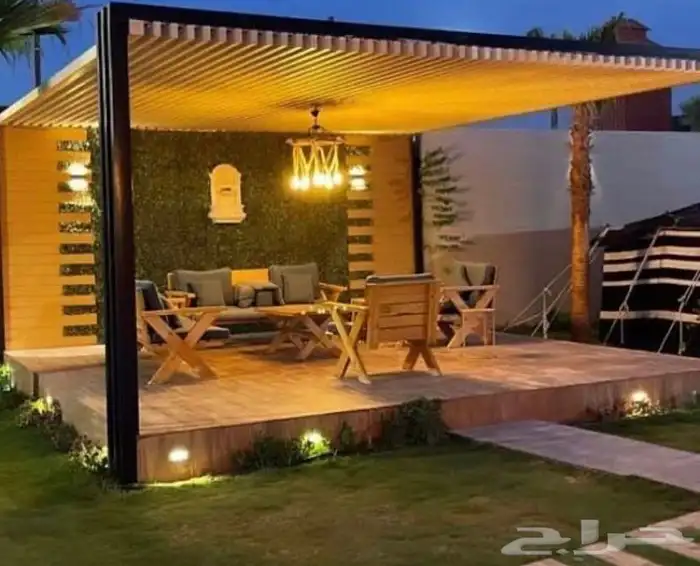 جلسات كراسي شعبيه مودرن خشب خيزران طاولات مضلات خشبيه 11