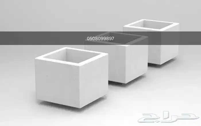 سلات نفايات كراسي خرسانية احواض زرع مصدات جلسات خرسانية بتر 8