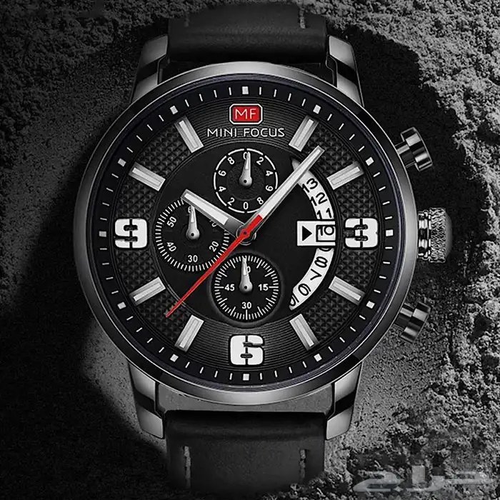ساعة رجالية جلد من MINI FOCUS 1