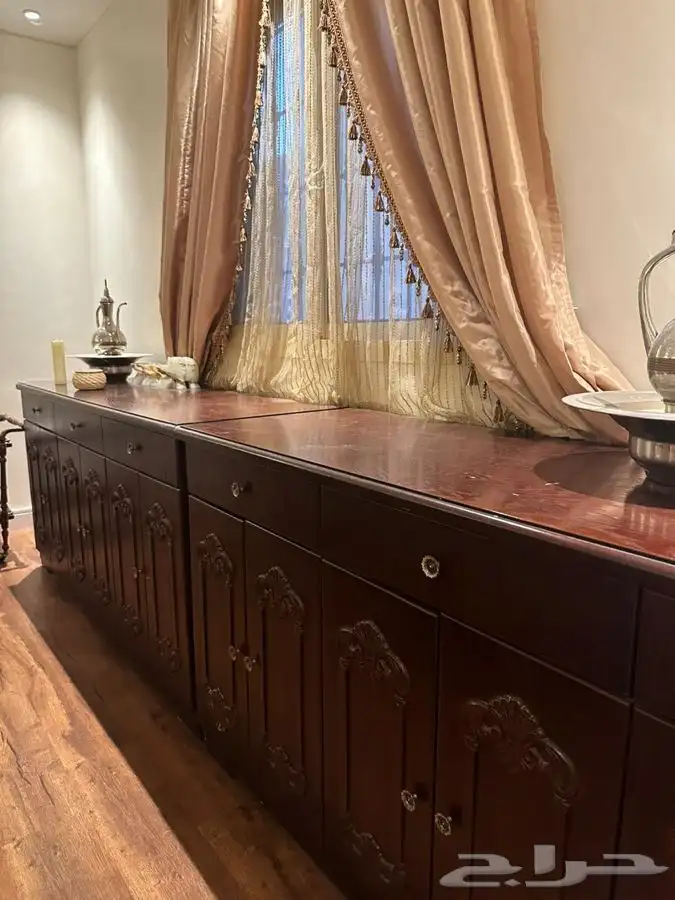 اثاث بيت كامل خشبي اثري انتيك (مجلس -22 كرسي- وسفره وزوالي ) 13