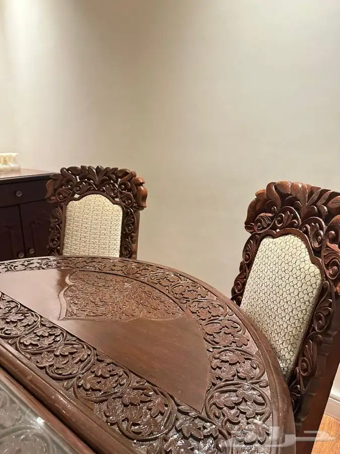 اثاث بيت كامل خشبي اثري انتيك (مجلس -22 كرسي- وسفره وزوالي ) 9