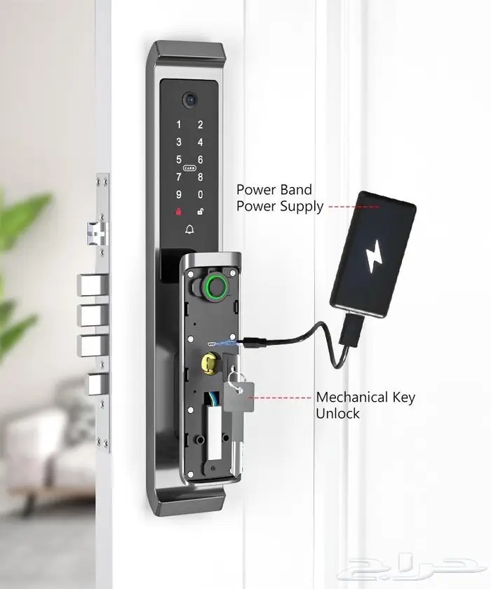 قفل الكتروني باب ذكي بصمه وأرقام سريه smart door lock 5