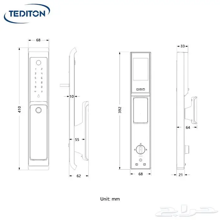 قفل الكتروني باب ذكي بصمه وأرقام سريه smart door lock 1