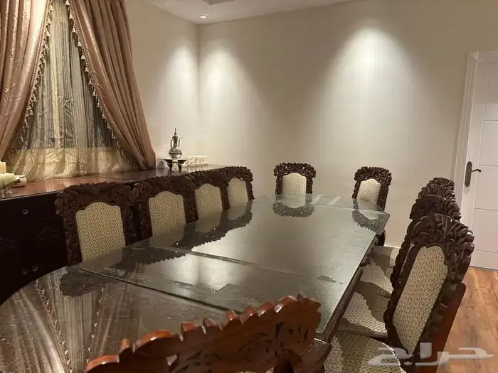 اثاث بيت كامل خشبي اثري انتيك (مجلس -22 كرسي- وسفره وزوالي ) 8