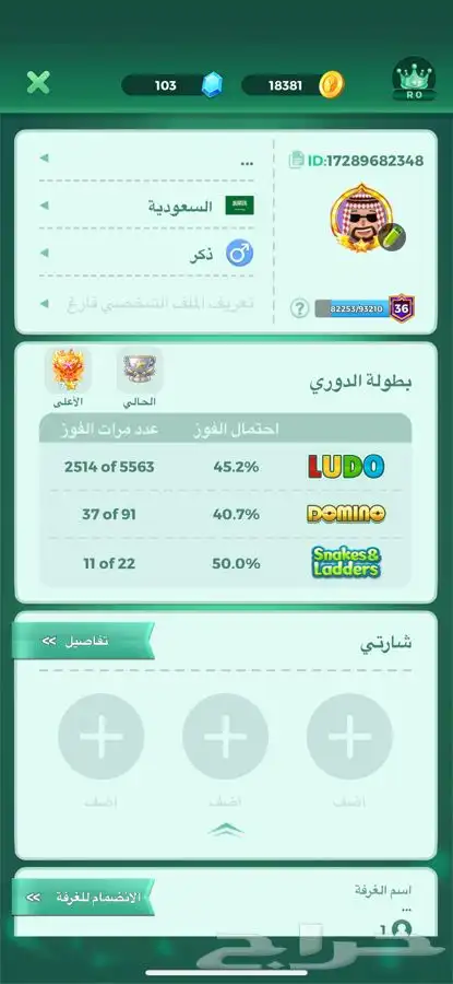 حساب يلا لودو حساب جاهز 10 مايكات 6