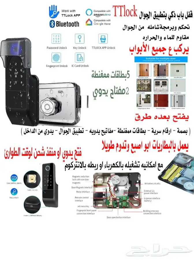 قفل باب إلكتروني خارجي داخلي من اعلى المواصفات 8