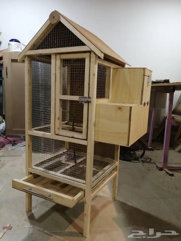 قفص مع بيت بياضه درة 2