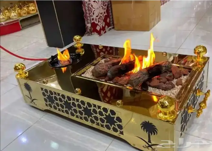 منقل ستيل خارجي موقد شبه نار نار فخمة 0