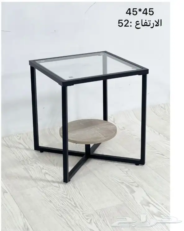طاوله حديث ا قزاز مع حديد وخشب وتس فقط 11