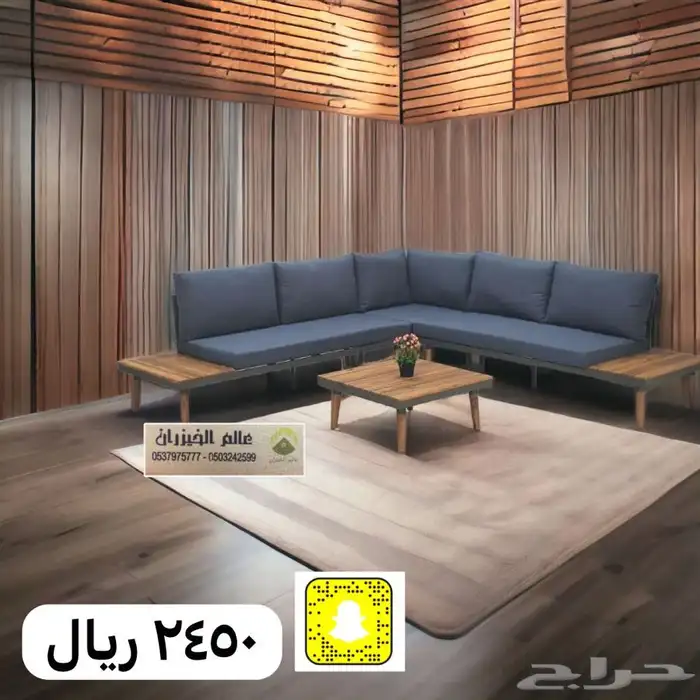 جلسات خيزران طاولات كراسي خشب حديد مطلات حديقه 19