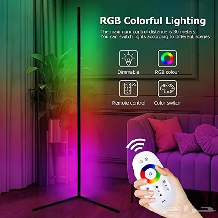 اضاءة الزاوية مع ريموت لتغير الالوان 2
