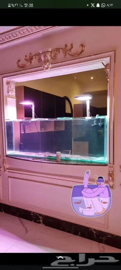 تفصيل حوض سمك جداري 4