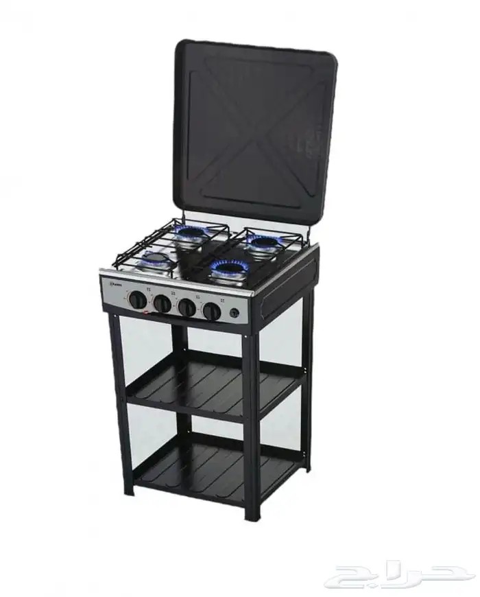 كراون موقد غاز 4 عيون 4 شعلات استيل لون اسود- KW-38040 0