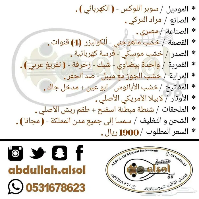 عود كهربائي - عود الكتريك - عود موسيقي للبيع 4