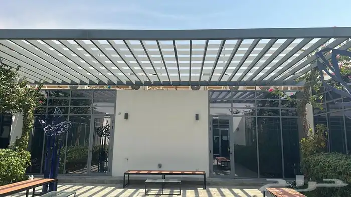 ساتر جدار  سواتر حديد شرائح  سواتر قماش مظله جلسه مظلات 23