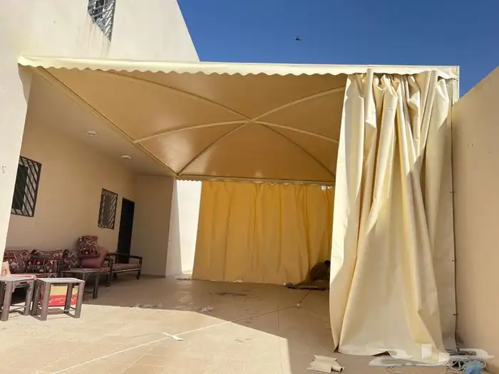 ساتر جدار  سواتر حديد شرائح  سواتر قماش مظله جلسه مظلات 16