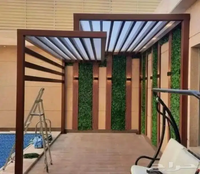 ساتر جدار  سواتر حديد شرائح  سواتر قماش مظله جلسه مظلات 15