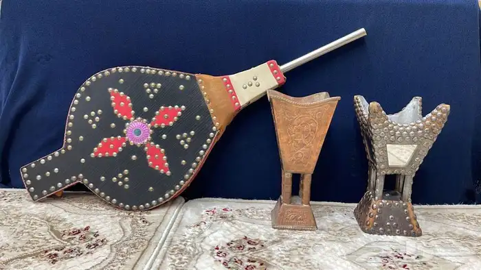 مدخن حائل قديم ومدخن نحاس قديم ومنفاخ 0