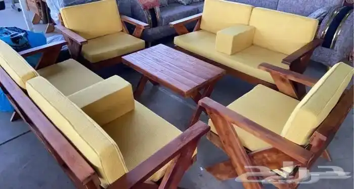 كرسي طقم كامل خشب او حديد 1