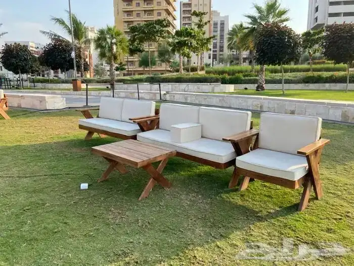 كرسي طقم كامل خشب او حديد 6