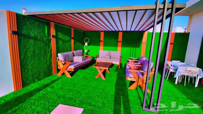 كرسي طقم كامل خشب او حديد 8