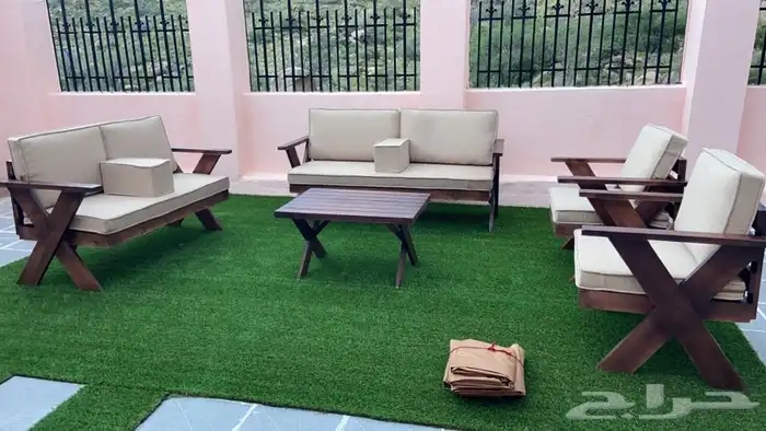 كرسي طقم كامل خشب او حديد 7