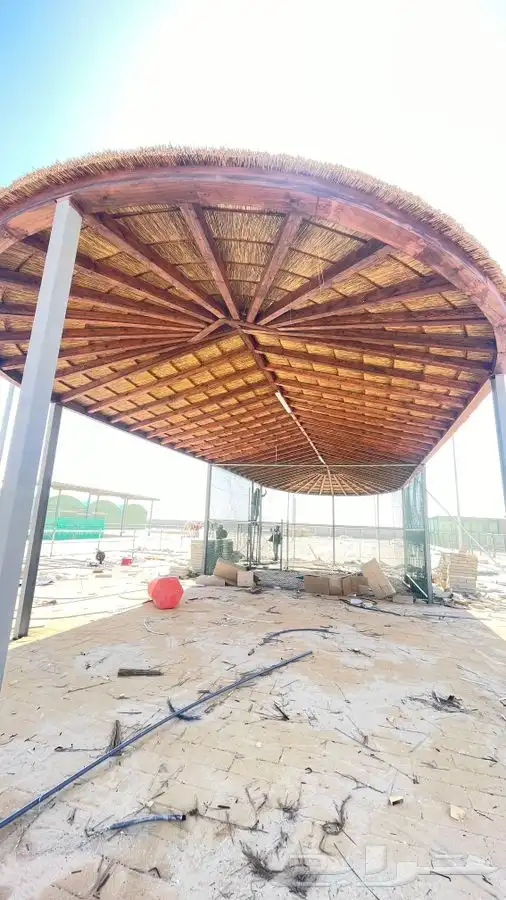 جلسات خشبيه ومظلات بافخم التصاميم الهندسية 21