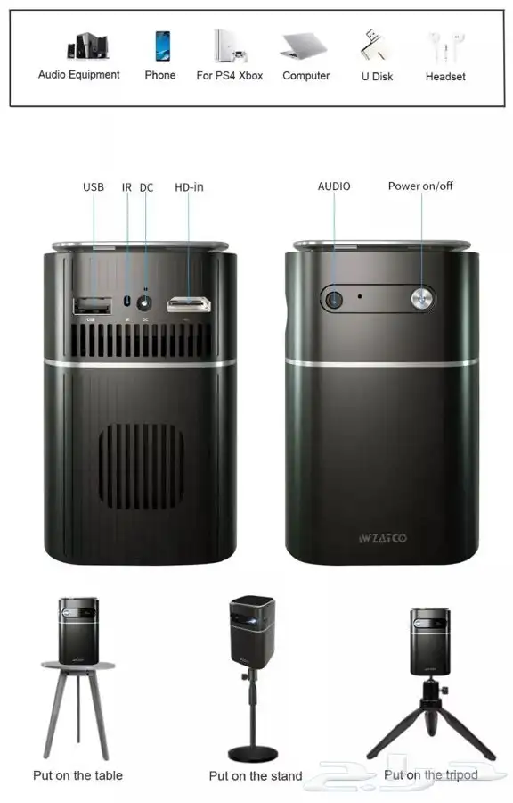 بروجكتر ذكي بمواصفات عالية ببطارية متنقلة 9