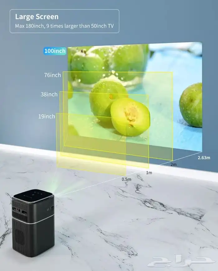 بروجكتر ذكي بمواصفات عالية ببطارية متنقلة 4